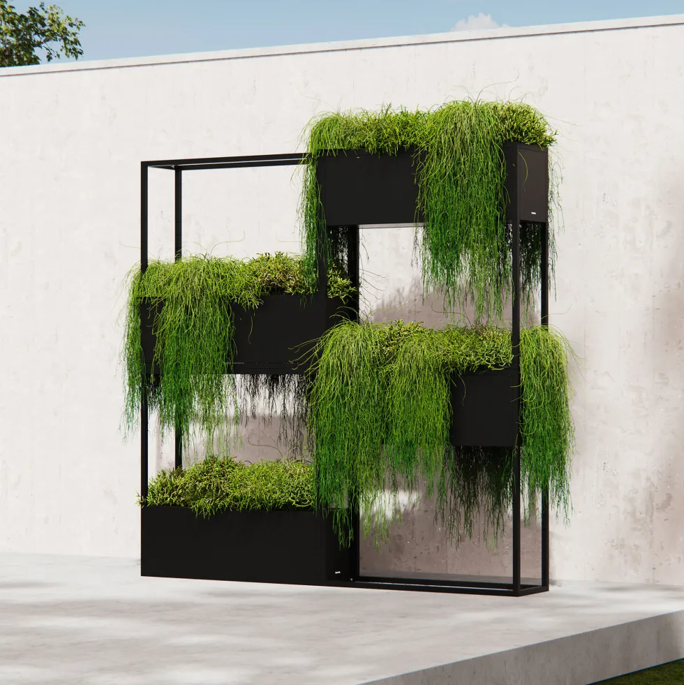 Herstera Metal Planter - Jardinera HUB negro