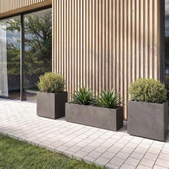 Jardinera de plástico Artevasi crema Sydney con reserva
