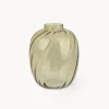Jarrón de Cristal Ámbar con Torsión Decoris Ø17x21,5 cm