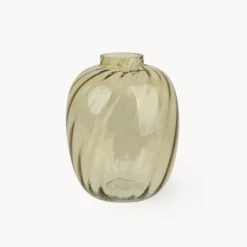 Jarrón de Cristal Ámbar con Torsión Decoris Ø17x21,5 cm