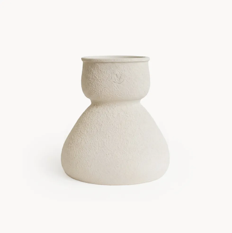 Jarrón Osiris de Cerámica Blanco Mate Ø21x24 cm