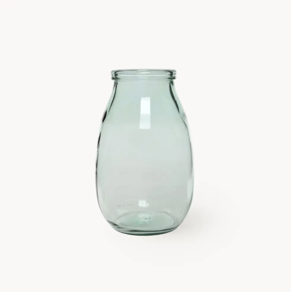 Jarrón Tarro de Cristal Reciclado Transparente Decoris Ø18x28 cm