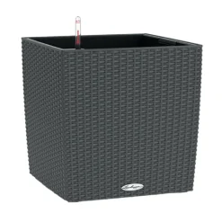 Maceta Autorriego Lechuza Cube Cottage granito