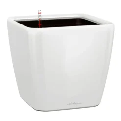 Maceta Autorriego Lechuza Quadro Premium blanco brillo