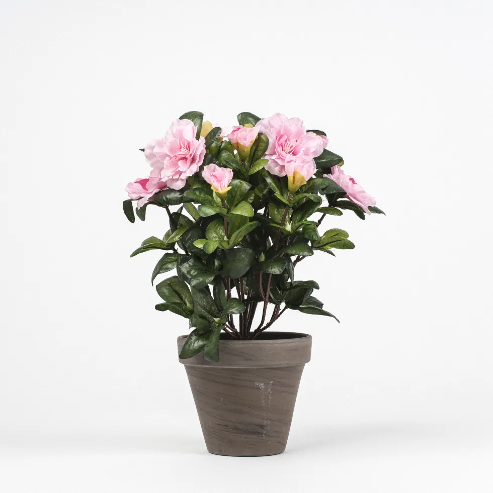 Maceta azalea rosa artificial 27cm