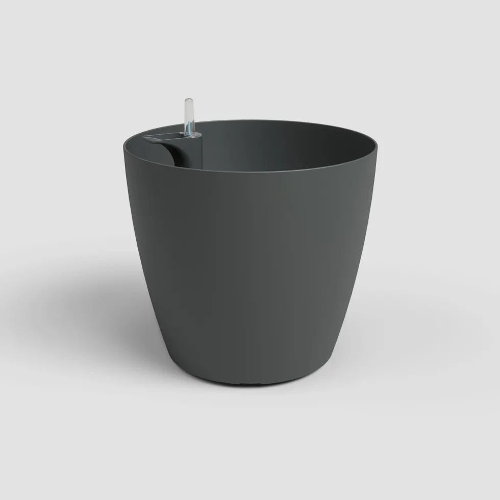 Maceta de autorriego Artevasi antracita mate San Remo