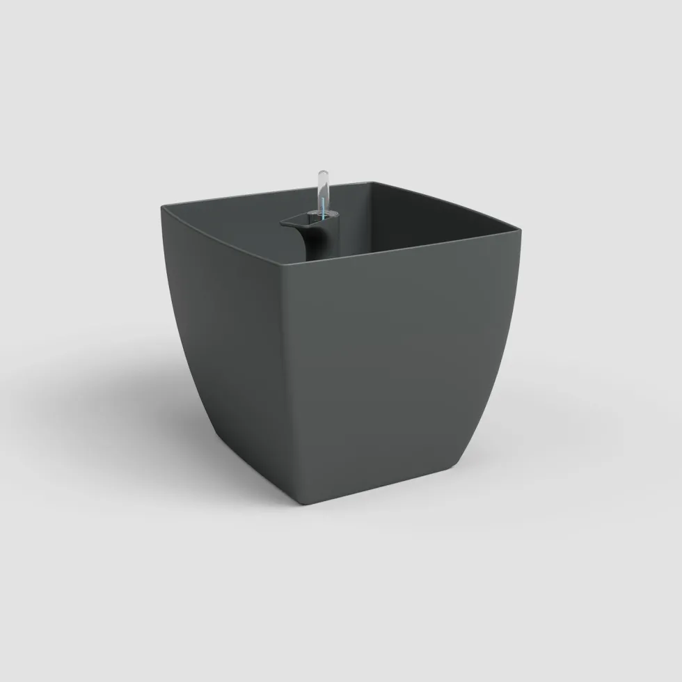 Maceta de autorriego Artevasi antracita mate Siena