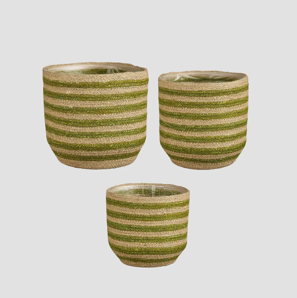 Maceta de Interior Mica Conway mimbre verde