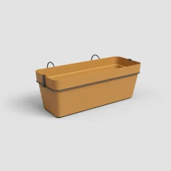 Maceta de plástico Artevasi amarillo miel Capri jardinera con soporte y reserva de agua