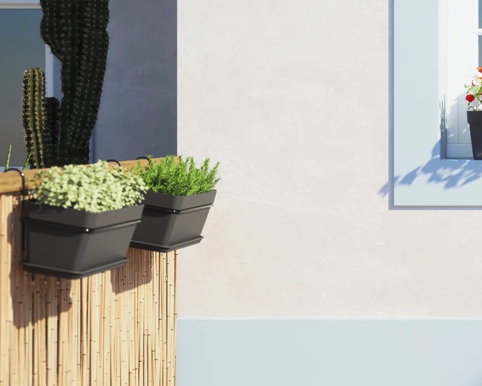 Maceta de plástico Artevasi antracita Capri jardinera