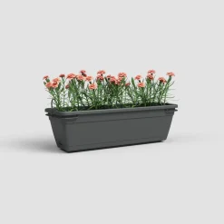 Maceta de plástico Artevasi antracita Venezia jardinera con soporte y reserva de agua