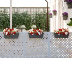 Maceta de plástico Artevasi antracita Venezia jardinera con soporte y reserva de agua