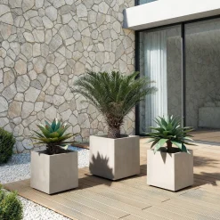 Maceta de plástico Artevasi taupe Sydney con reserva