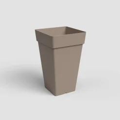 Maceta de plástico Artevasi taupe Capri cuadrada alta