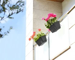 Maceta de plástico Artevasi terracota Venezia jardinera con soporte y reserva