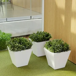 Maceta de Resina Clavel Blanco - New Garden