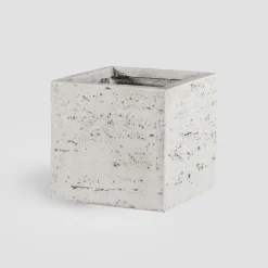 Maceta Discom Travertino blanca (Cubo)