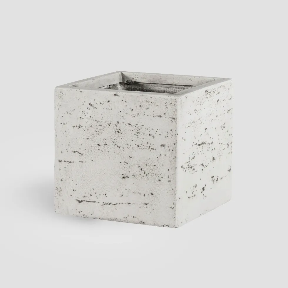 Maceta Discom Travertino blanca (Cubo)