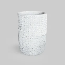 Maceta Fronda Angkor blanco (Jarrón Anong)