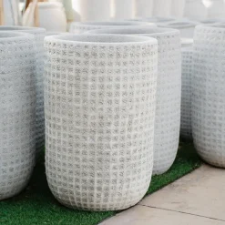 Maceta Fronda Angkor blanco (Jarrón Anong)