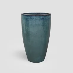 Maceta Fronda esmaltada Glazed verde fugaz (Campana alta)