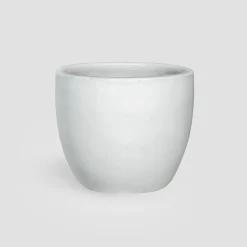 Maceta Fronda esmaltada Glazed blanco (Campana)