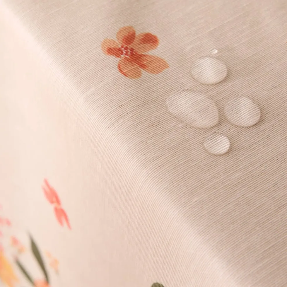 Mantel antimanchas resinado con estampado floral Abu