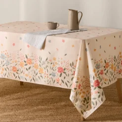 Mantel antimanchas resinado con estampado floral Abu