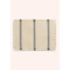 Mantel individual de algodón con raya tejida Bari