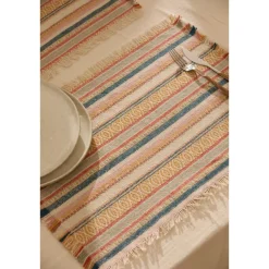 Mantel individual jacquard de algodón Vedra