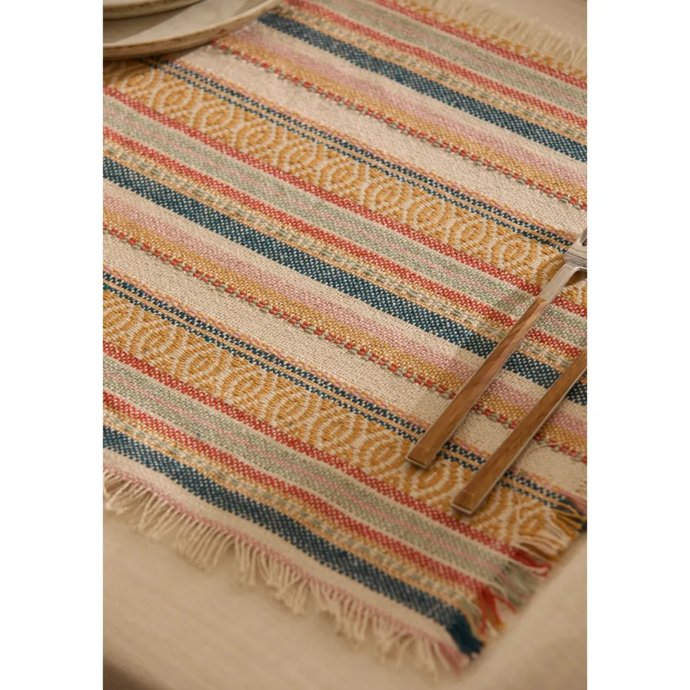 Mantel individual jacquard de algodón Vedra