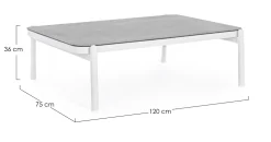 Mesa de centro para jardín Bizzotto FLORENCIA blanco