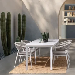Mesa de comedor exterior Bizzotto ALCORA blanco extensible
