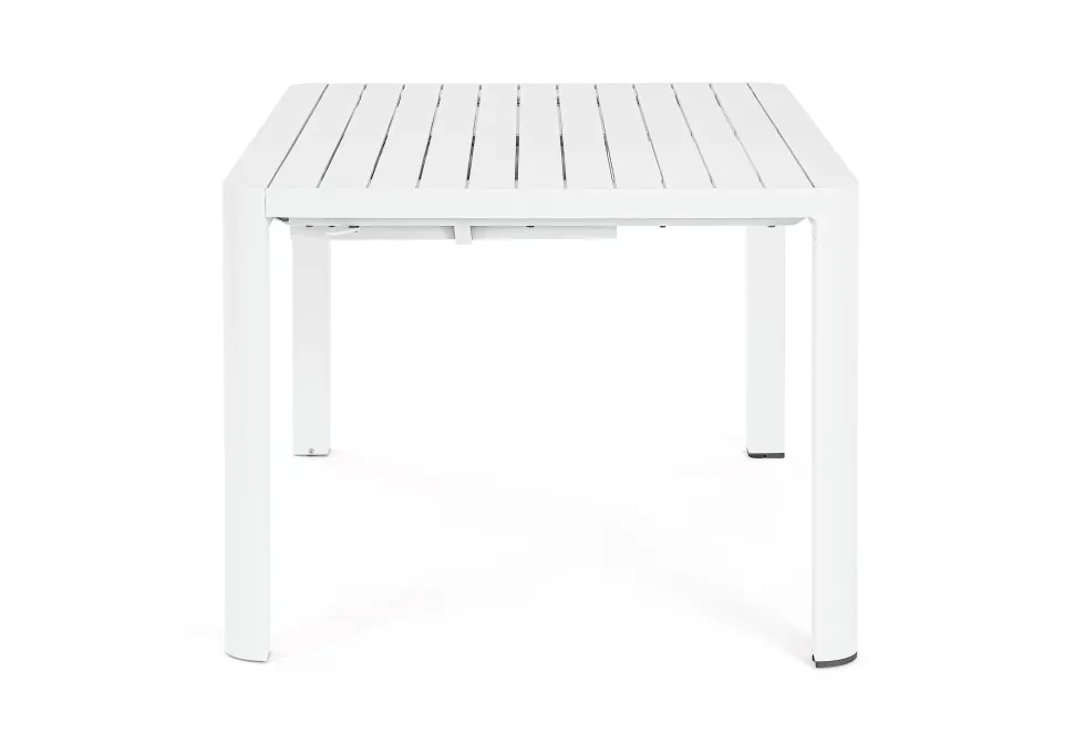 Mesa de comedor exterior Bizzotto KIPLIN cuadrada/rectangular blanca extensible