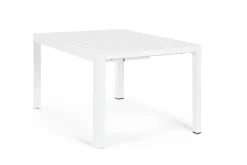 Mesa de comedor exterior Bizzotto KIPLIN cuadrada/rectangular blanca extensible