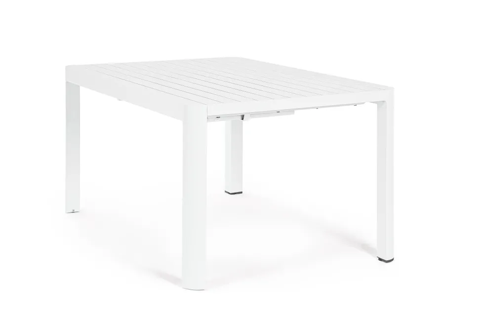 Mesa de comedor exterior Bizzotto KIPLIN cuadrada/rectangular blanca extensible