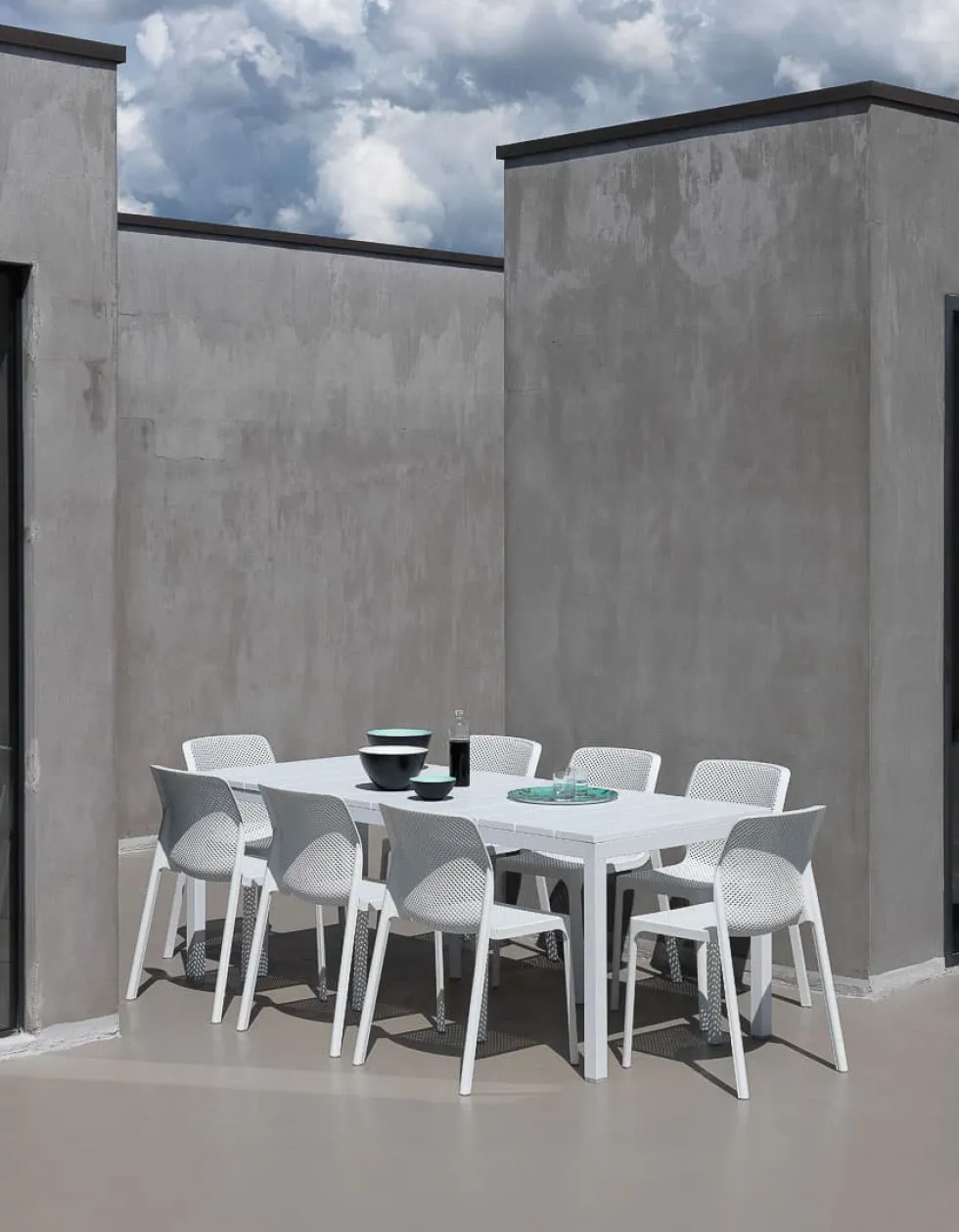 Mesa de comedor exterior Nardi RIO tórtora extensible