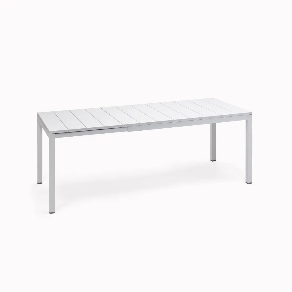 Mesa de comedor exterior Nardi RIO blanca extensible