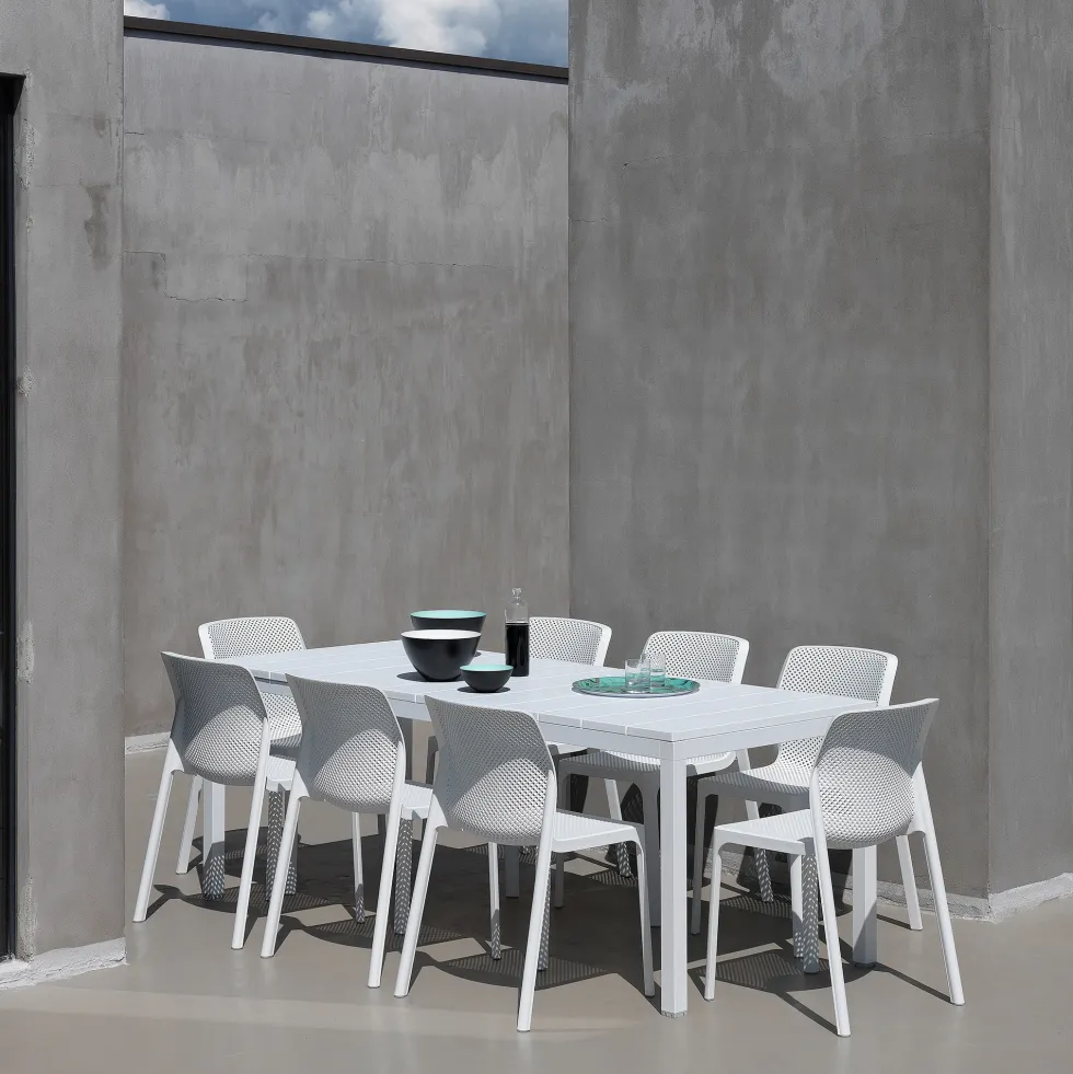 Mesa de comedor exterior Nardi RIO antracita extensible