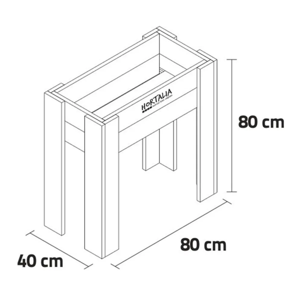 Mesa de huerto elevada de madera