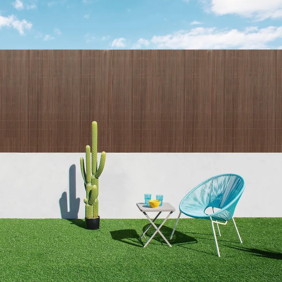 Ocultación de Mimbre sintético ecológico VIMET LOP color Madera