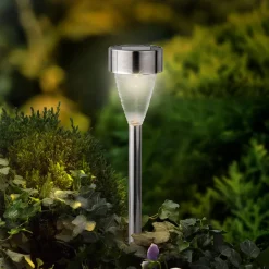 Pack 4 Balizas Solares de Jardín Lumineo de Acero Inoxidable sin Cables