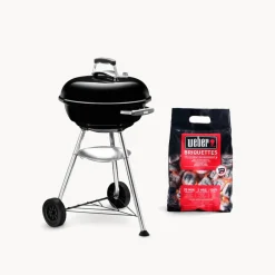 Pack Barbacoa Weber® de Carbón Compact Kettle Ø47 cm + Briquetas 3 Kg