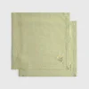 Pack de 2 servilletas de algodón efecto lino con flor bordada Florgu