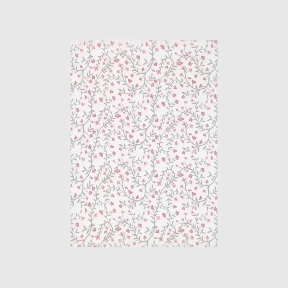 Plaid con flores y flecos Lapla