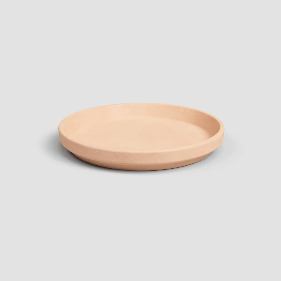 Plato de barro Artevasi beige redondo