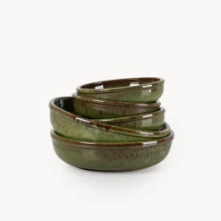 Plato para Kokedama terracota verde