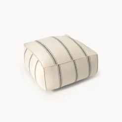 Puf de algodón con raya tejida Bari