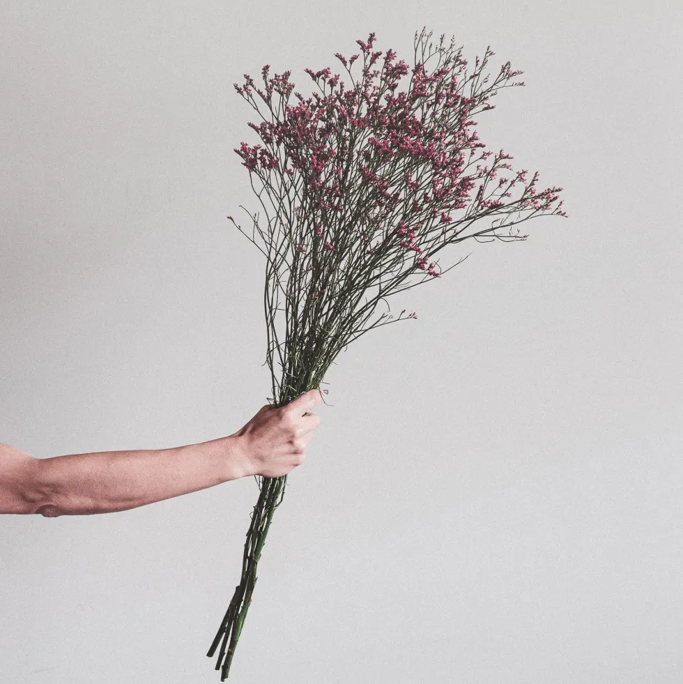 Ramillete de Limonium rosa