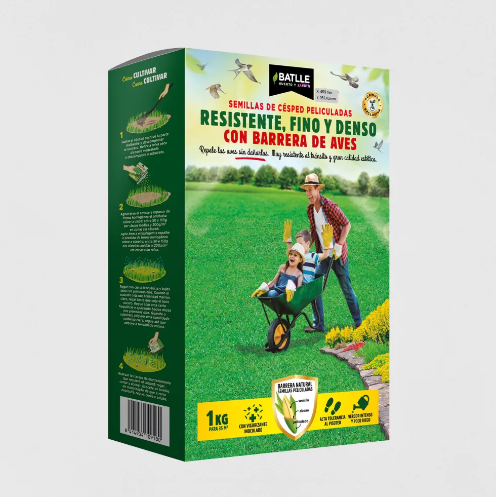 Semillas de césped Batlle resistente con repelete de aves